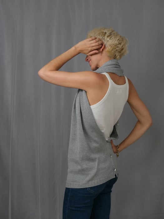 Accesoriu multifunctional The Pelerine, 100% lana oaie - gri deschis [4]
