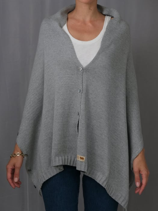 Accesoriu multifunctional The Pelerine, 100% lana oaie - gri deschis [2]