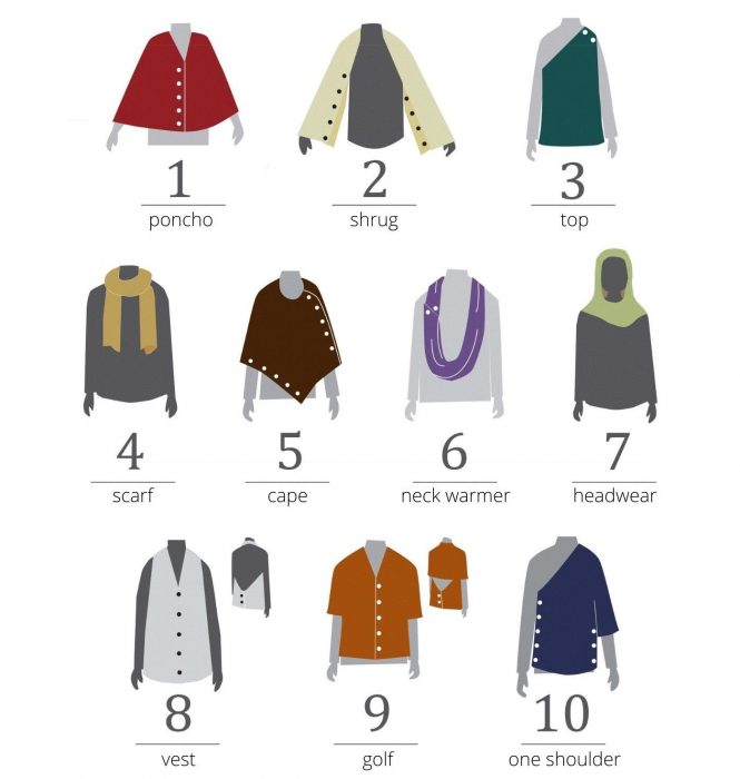 Accesoriu multifunctional The Pelerine, 100% lana oaie - chihlimbar [4]