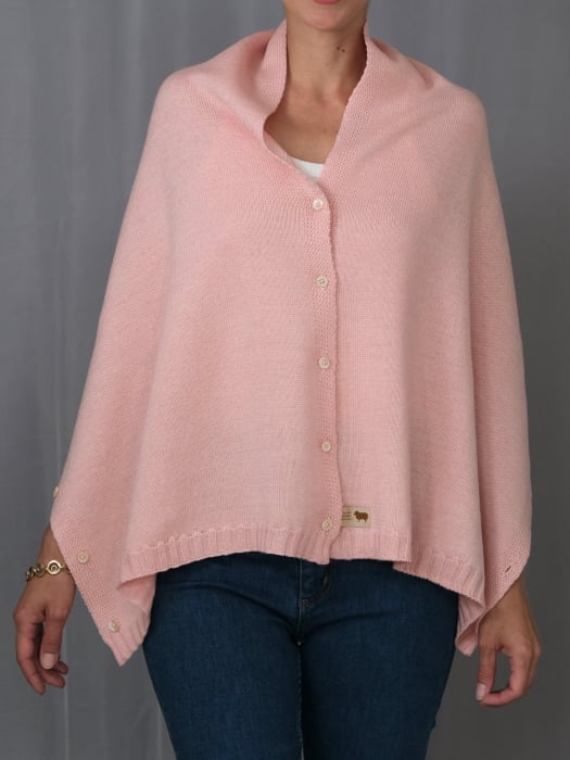 Accesoriu multifunctional The Pelerine, 100% lana oaie - roz pal [2]