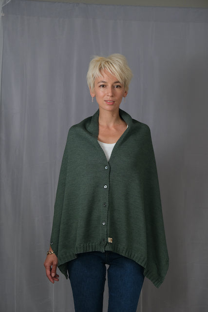 Accesoriu multifunctional The Pelerine, 100% lana oaie - verde salvie [1]