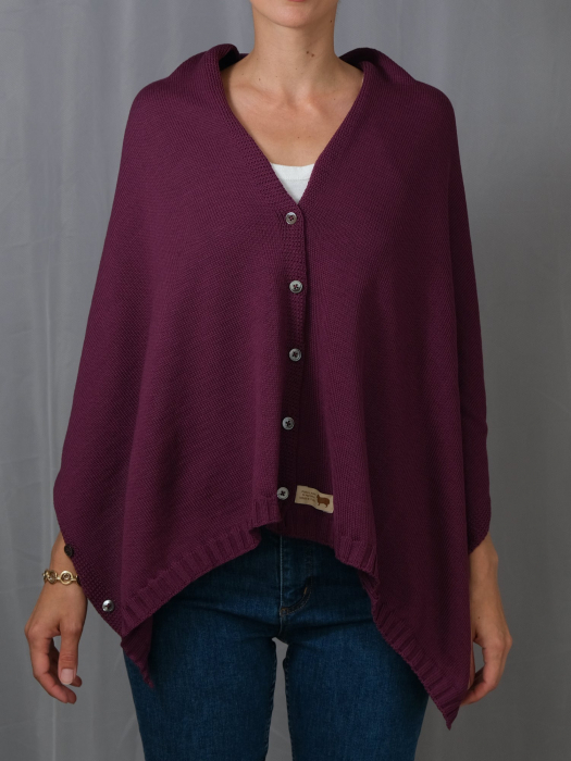 Accesoriu multifunctional The Pelerine, 100% lana oaie - violet [2]