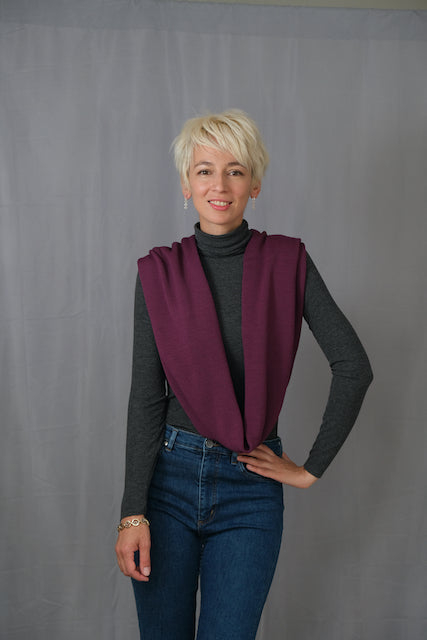 Accesoriu multifunctional The Pelerine, 100% lana oaie - violet [3]
