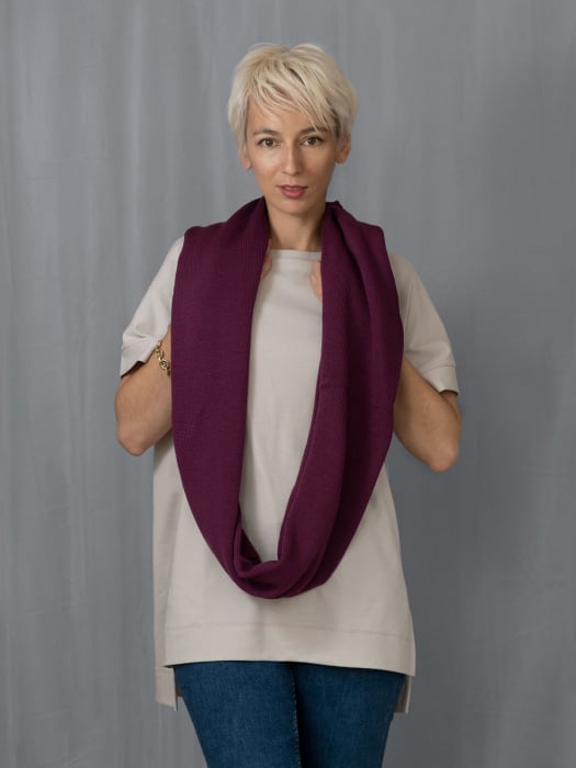 Accesoriu multifunctional The Pelerine, 100% lana oaie - violet [5]