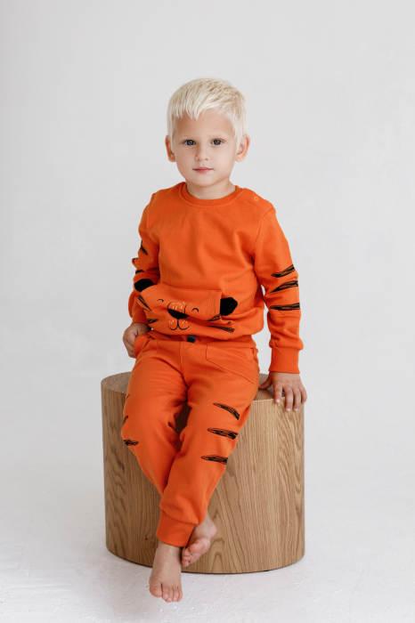 Bluza Tiger portocalie din bumbac [6]