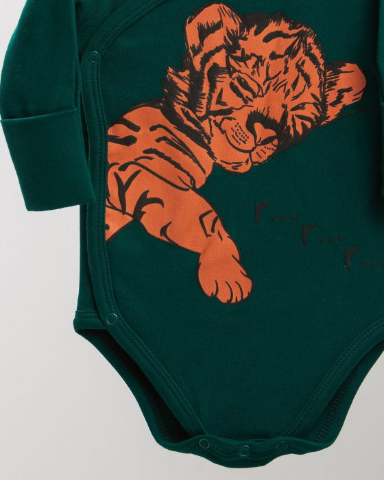 Body Tiger verde din bumbac [2]