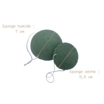 Burete Konjac "Ceai Verde" in sac de bumbac [3]