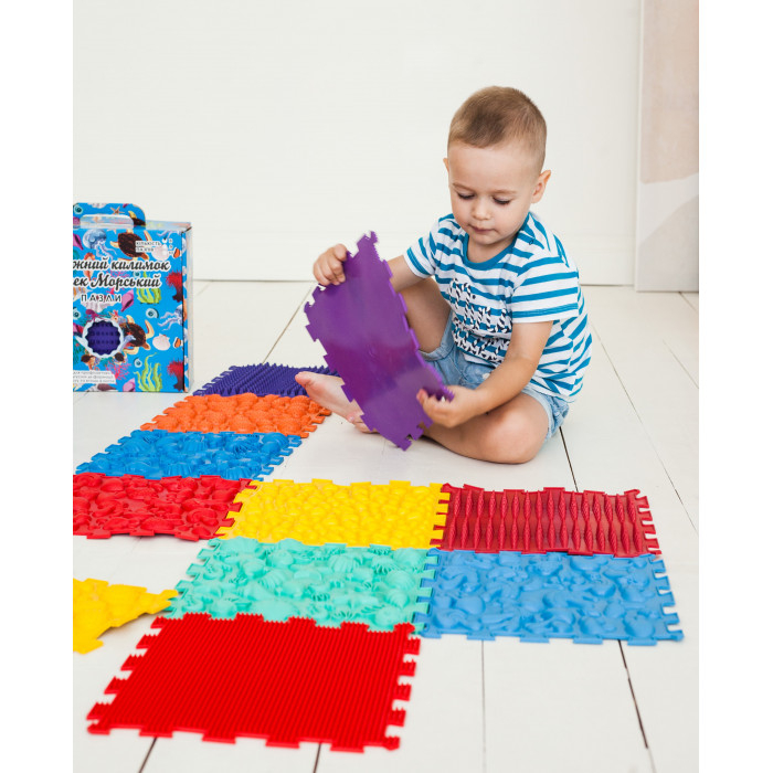 Covoras ortopedic pentru masaj Puzzle - Mix, 20 elemente [2]