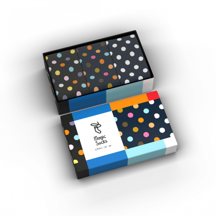 Cutie cu 3 perechi de sosete "Triple Dots" [4]