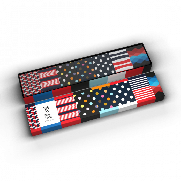 Cutie cu 7 perechi de sosete "Weekly Box" [2]
