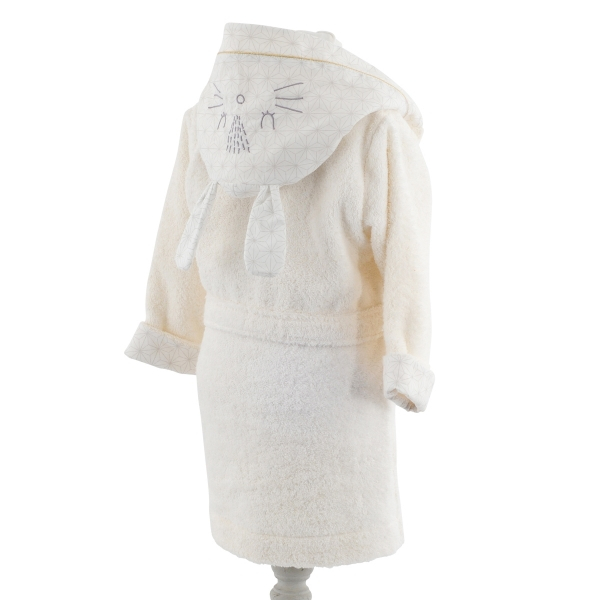 Halat de baie copii, 100% bumbac organic, Pompon [2]