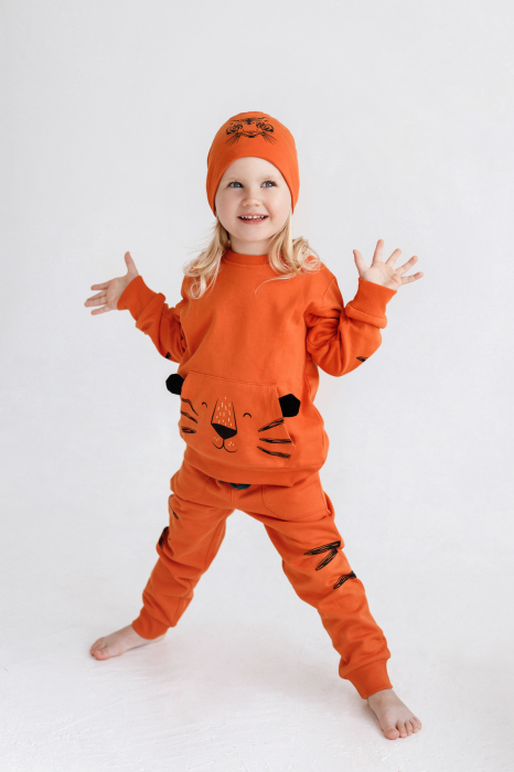 Pantaloni Tiger portocalii din bumbac [5]