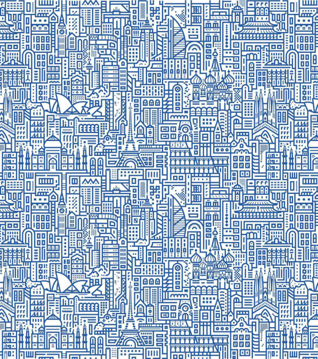 Sacosa-rucsac Notabag Hello World, Alb / Albastru [6]