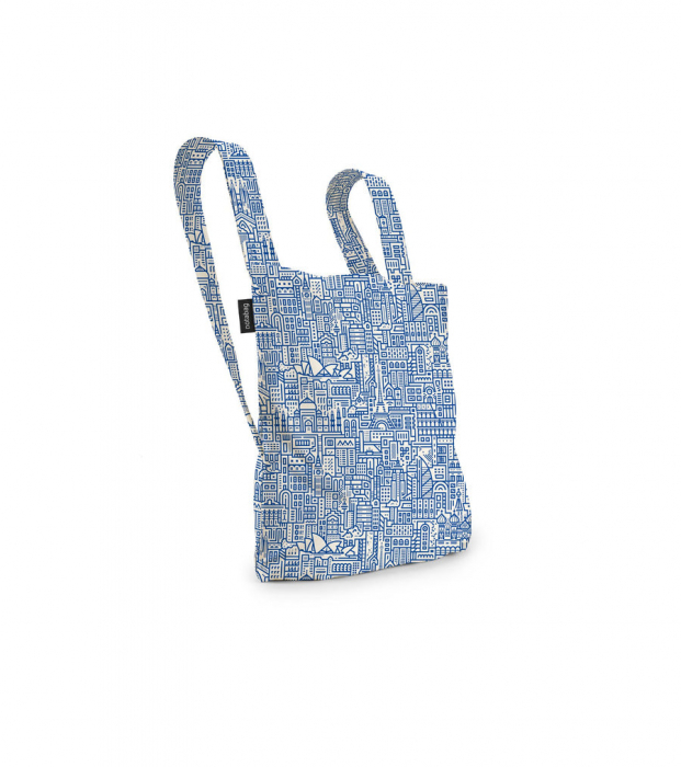 Sacosa-rucsac Notabag Hello World, Alb / Albastru [2]