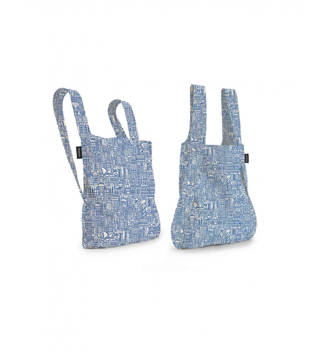 Sacosa-rucsac Notabag Hello World, Alb / Albastru [3]