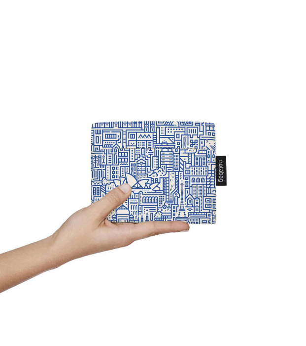 Sacosa-rucsac Notabag Hello World, Alb / Albastru [7]