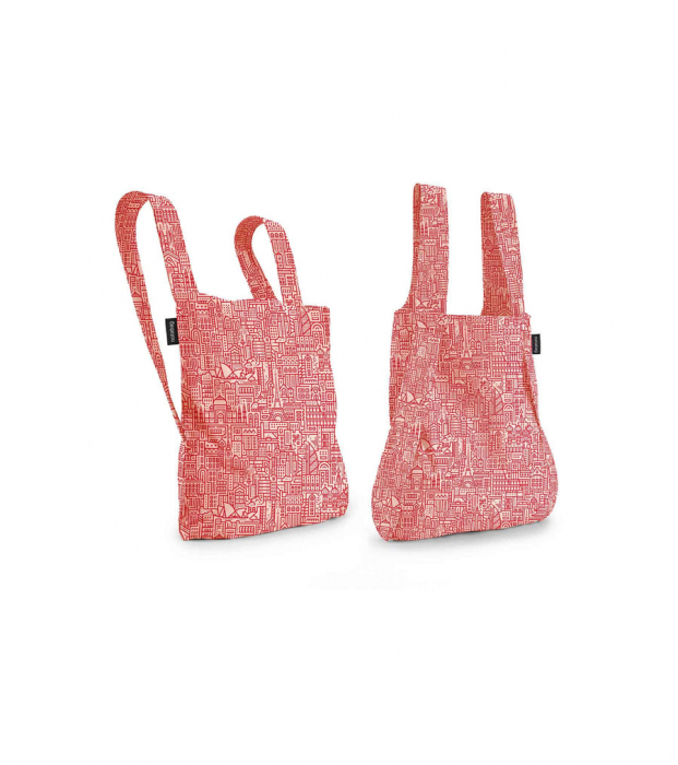 Sacosa-rucsac Notabag Hello World, Roz / Rosu [3]