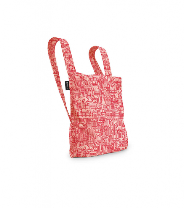 Sacosa-rucsac Notabag Hello World, Roz / Rosu [2]