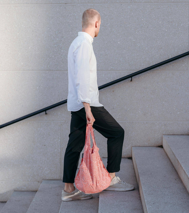 Sacosa-rucsac Notabag Hello World, Roz / Rosu [6]
