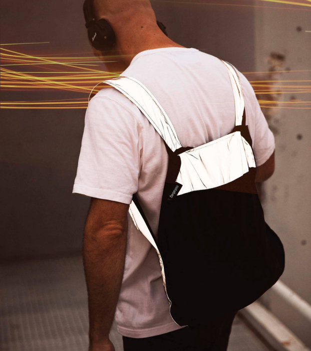 Sacosa-rucsac Notabag, material reflectorizant, Negru [6]