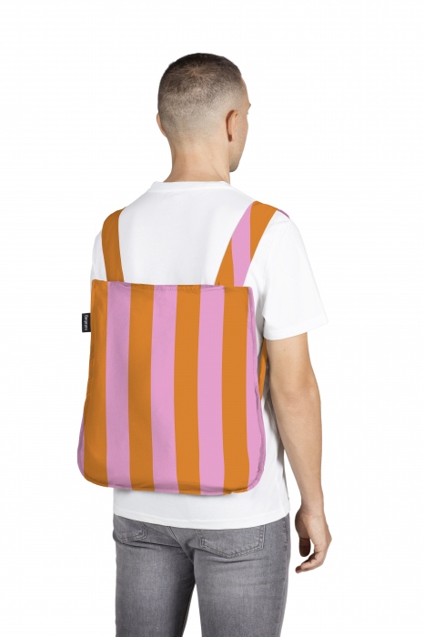 Sacosa-rucsac Notabag - Orange / Pink Stripes [5]