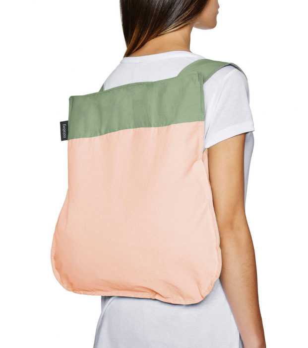 Sacosa-rucsac Notabag Verde / Roz [6]