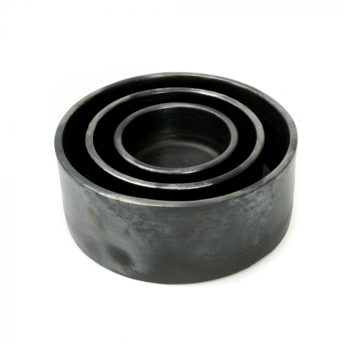 Set 3 vase cilindrice teracota arsa Negru [2]