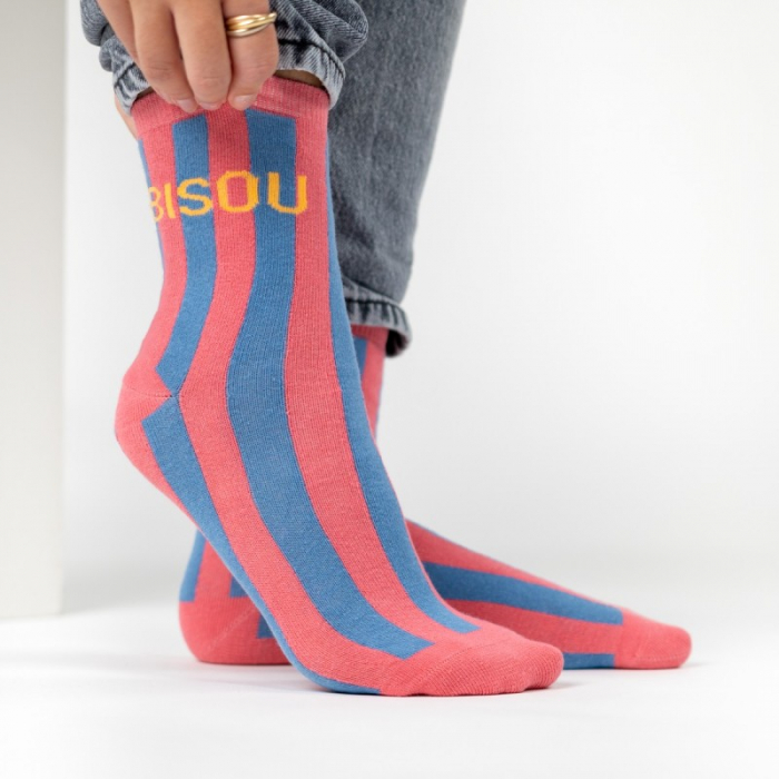 Sosete cu dungi, bumbac, model Bisou - marime universala [4]