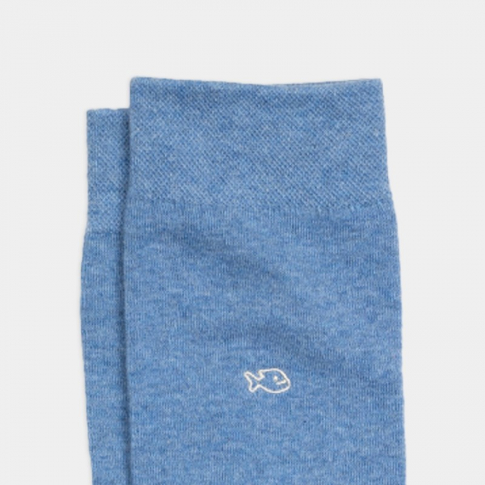 Sosete simple, bumbac, albastru (tricolor) - marime universala [6]