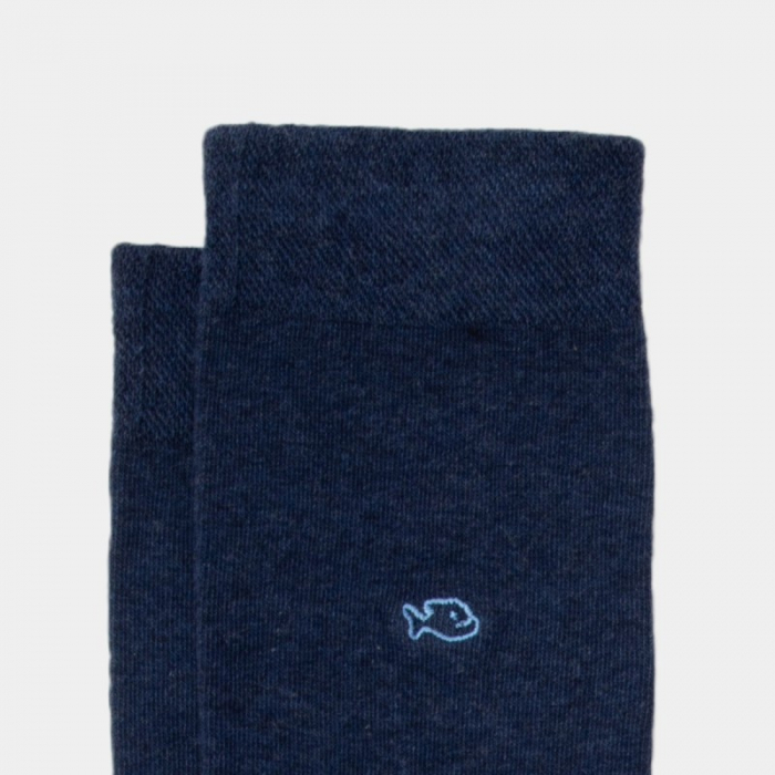 Sosete simple, bumbac, bleumarin (tricolor) - marime universala [2]