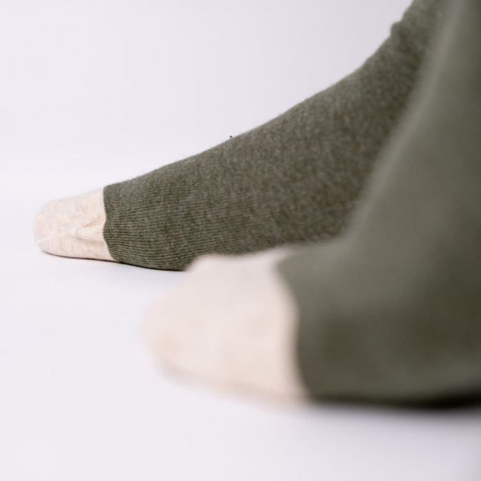 Sosete simple, bumbac, kaki (tricolor) - marime universala [3]
