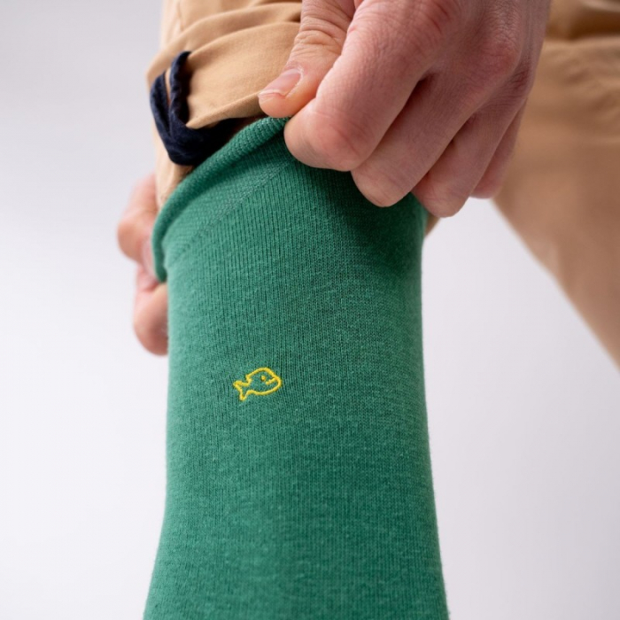 Sosete simple, bumbac, verde (tricolor) - marime universala [5]