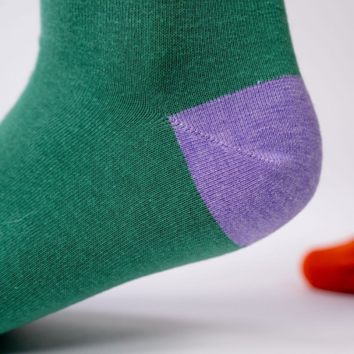 Sosete simple, bumbac, verde (tricolor) - marime universala [3]