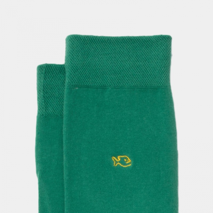 Sosete simple, bumbac, verde (tricolor) - marime universala [2]