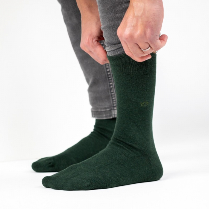 Sosete simple din bambus - verde inchis, marime universala [2]