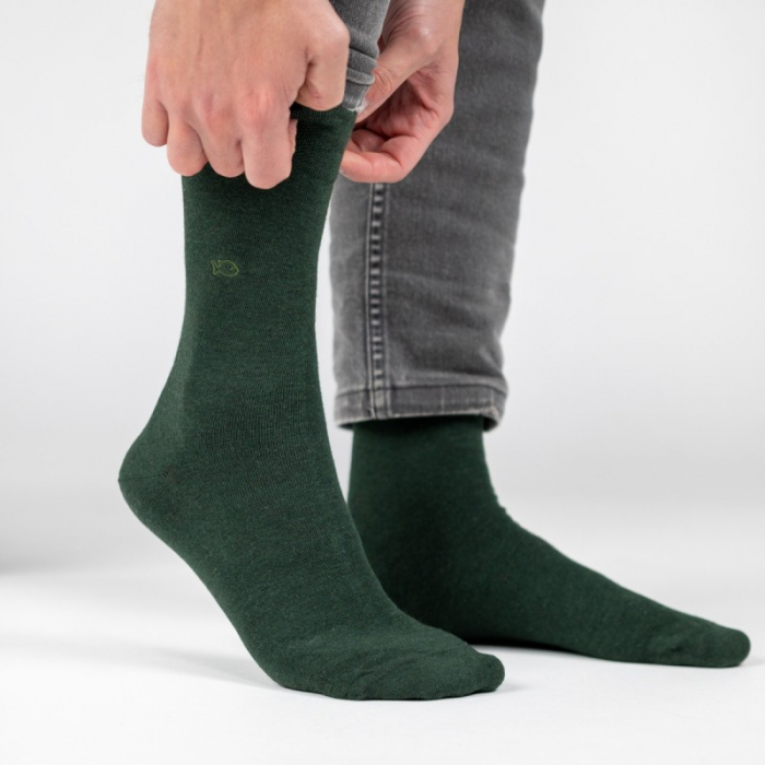 Sosete simple din bambus - verde inchis, marime universala [5]