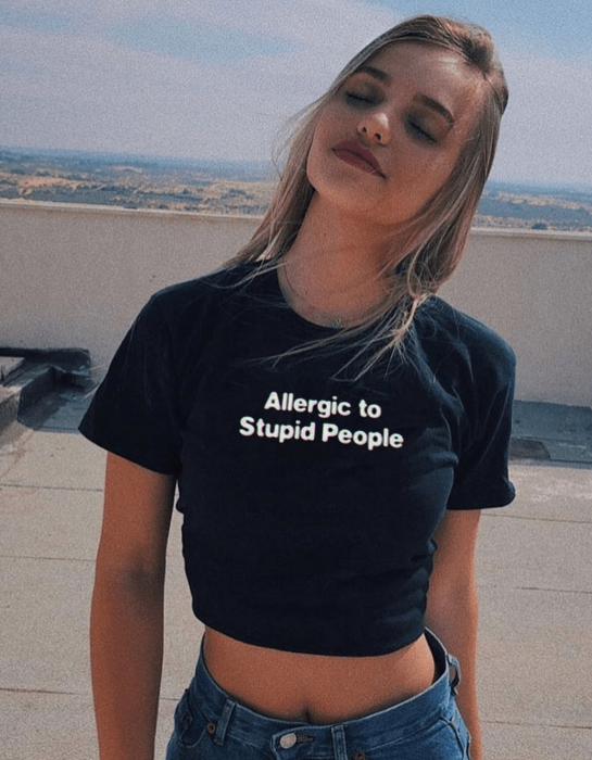 Tricou dama "Allergic to stupid people" [1]