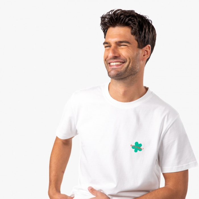 Tricou imprimat Flower, bumbac organic 100%, alb - marime S [6]