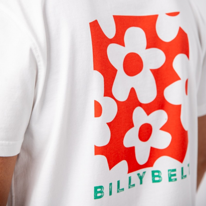 Tricou imprimat Flower, bumbac organic 100%, alb - marime S [8]
