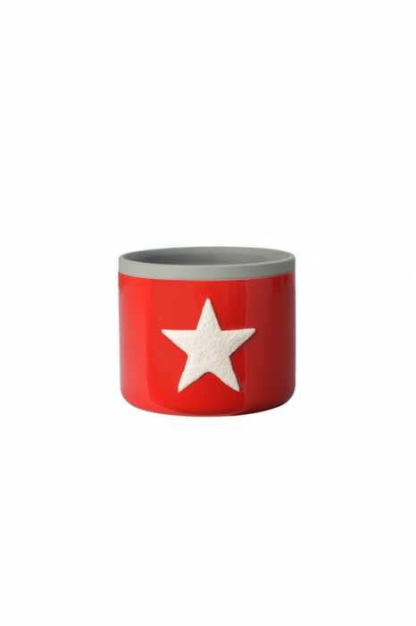 Vas mic ceramic rosu Christmas Star [1]