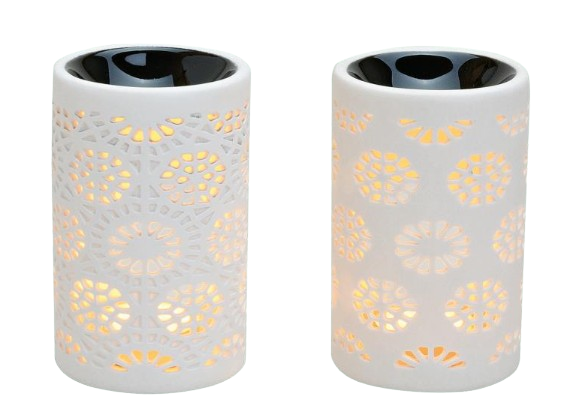Vas ceramica pentru uleiuri esentiale, Crem - motiv Floare [2]