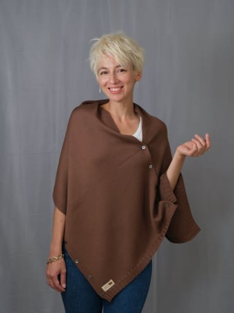 Imbracaminte - Accesoriu multifunctional The Pelerine, 100% lana oaie - argila