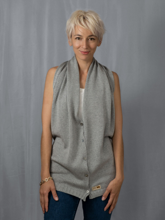 Accesoriu multifunctional The Pelerine, 100% lana oaie - gri deschis [2]
