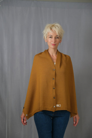 Imbracaminte - Accesoriu multifunctional The Pelerine, 100% lana oaie - chihlimbar