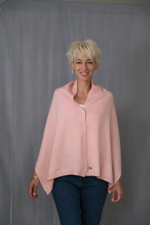 Imbracaminte - Accesoriu multifunctional The Pelerine, 100% lana oaie - roz pal