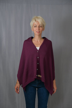 Imbracaminte - Accesoriu multifunctional The Pelerine, 100% lana oaie - violet