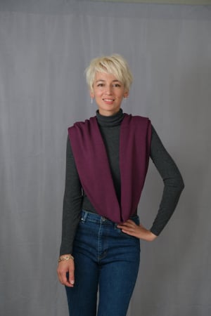 Accesoriu multifunctional The Pelerine, 100% lana oaie - violet [2]