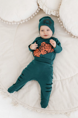 Body Tiger verde din bumbac [3]