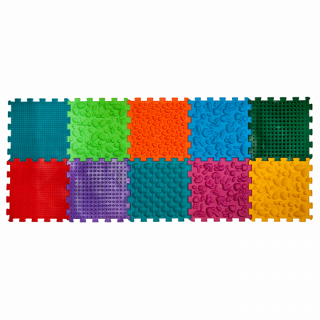 Printi si Printese - Covoras ortopedic pentru masaj Puzzle - Mix, 10 elemente