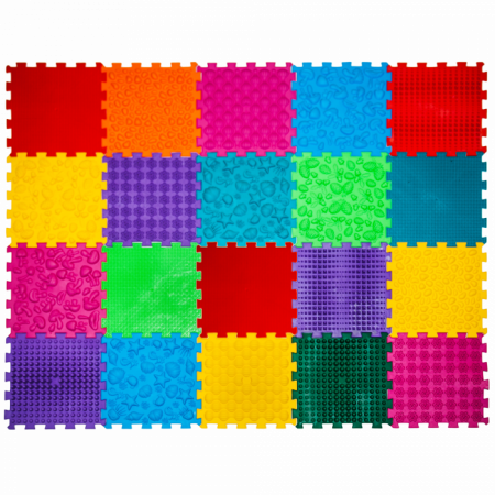 Printi si Printese - Covoras ortopedic pentru masaj Puzzle - Mix, 20 elemente